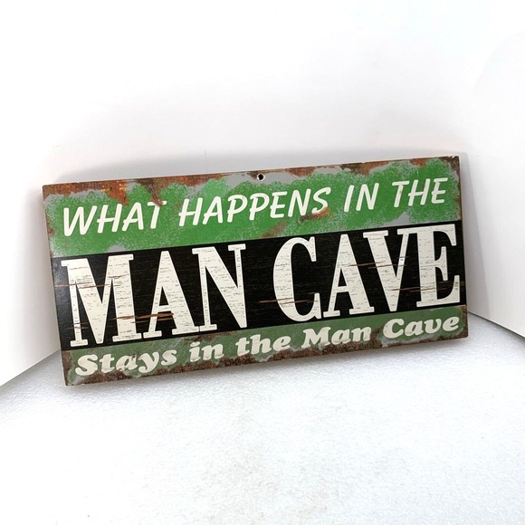 Other - What Happens In The Man Cave Stays In The Man Cave Rustic Wood Sign‎ 16x7.5"